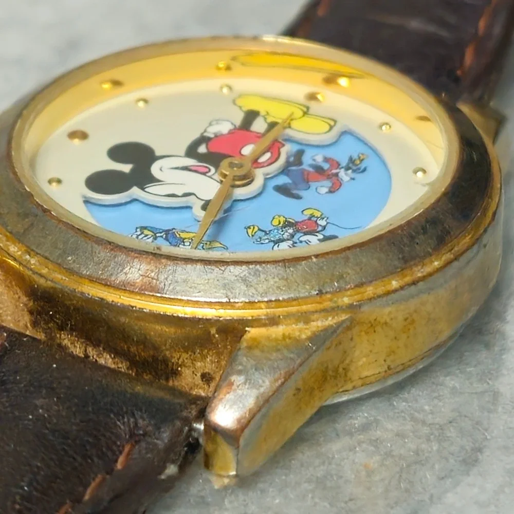 Lot of 3 Vintage Mickey Mouse And Disney‎ Watches-Walt Disney 1 For Parts 2 Work
